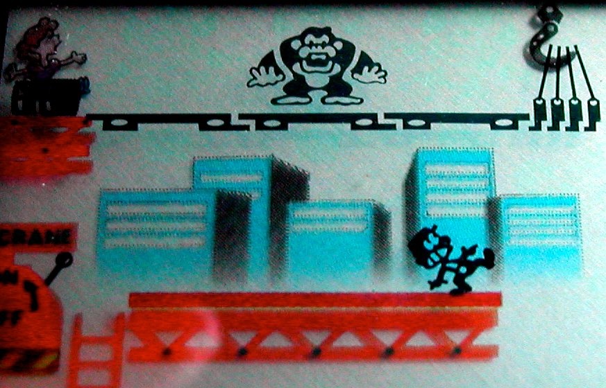 Mario arbeitet sich auf dem Baugerüst nach oben. Der grimmige Riesenaffe sieht das gar nicht gern. (Bild: André Eymann)