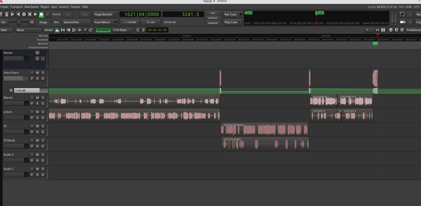 Ardour ist ein tooles Open-Source Programm für die weitere Audio-Bearbeitung. 2025, Marcel Dörpinghaus.
